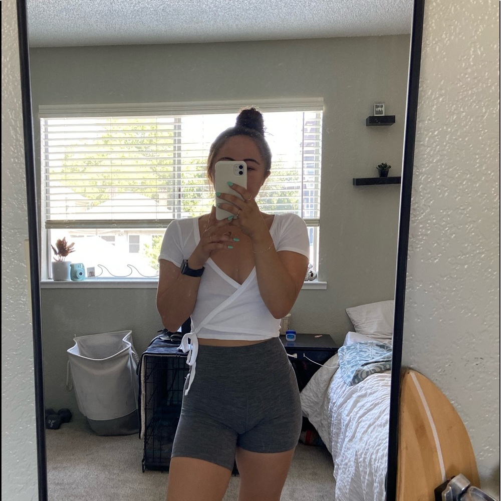 Topshop white tie tee